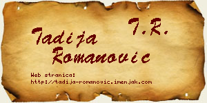 Tadija Romanović vizit kartica
